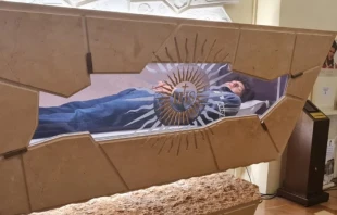 Los restos mortales de Carlo Acutis en el Santuario del Despojo en Asís. Crédito: Diego López Marina / EWTN News.