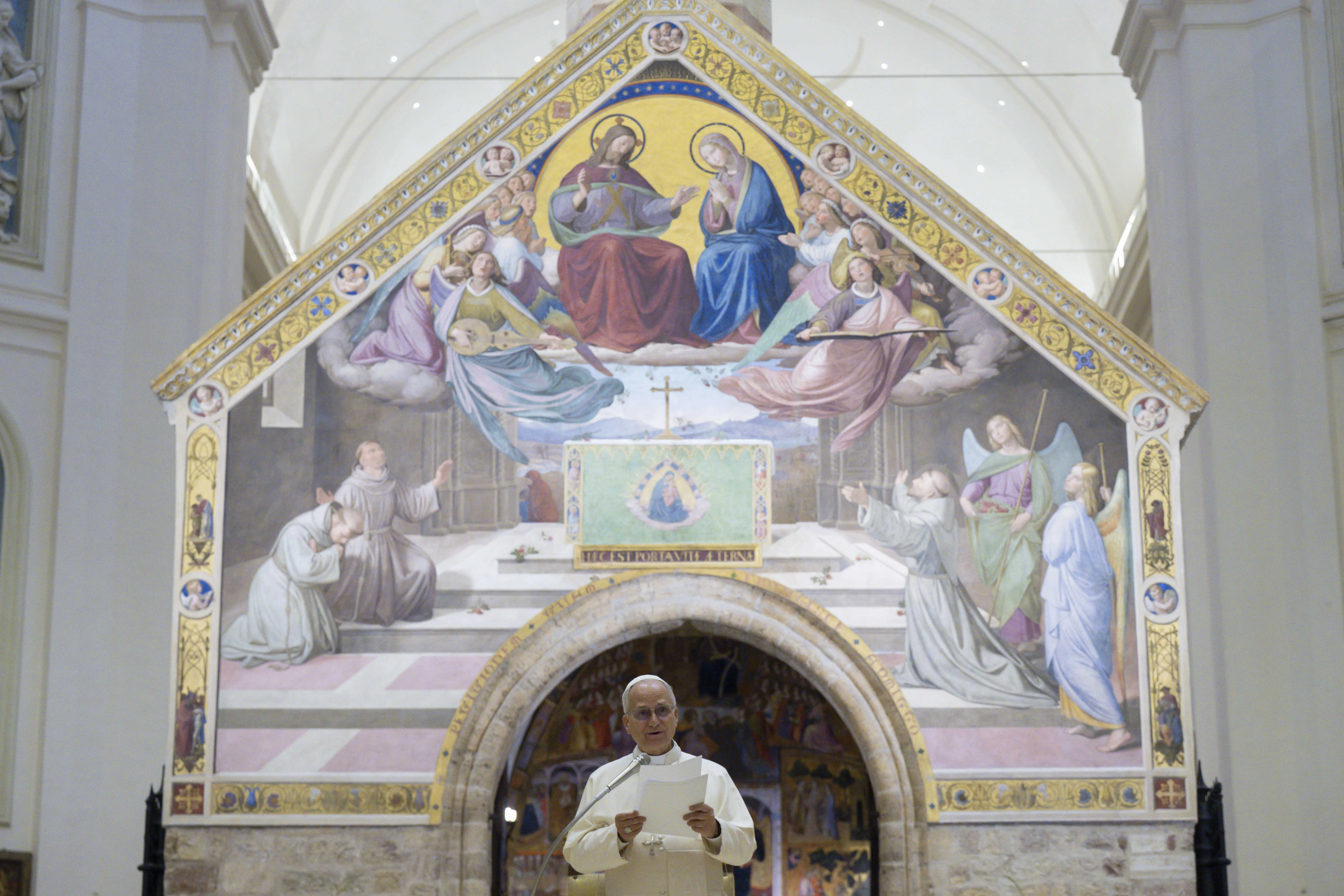 El Papa se trasladó este jueves a Asís donde mantuvo la reunión con los obispos italianos. Crédito: Vatican Media