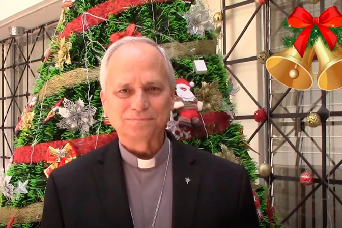 Mons. Robert Prevost en su mensaje por Navidad 2022, cuando era obispo de Chiclayo en el norte del Perú.
