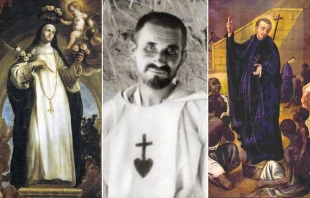 Santa Rosa de Lima, San Charles de Foucauld y San Pedro Claver. Crédito: Dominio público.