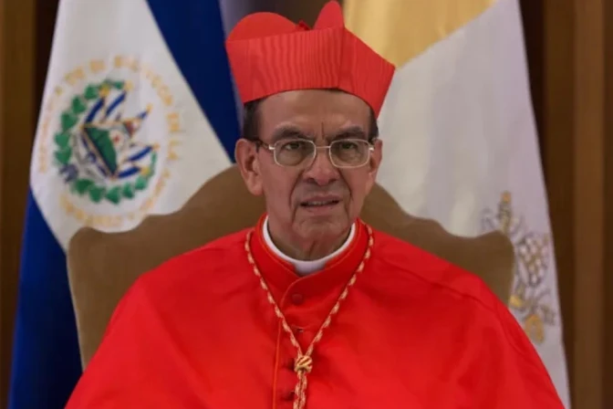 Cardenal Gregorio Rosa Chávez durante el consistorio de 2017 donde fue nombrado cardenal