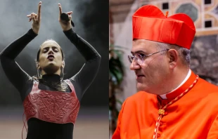 Rosalía y el Cardenal Tolentino de Mendonça. Crédito: Flickr Secretaría de Cultura de la Ciudad de México (CC BY 2.0) / Daniel Ibáñez - EWTN News.
