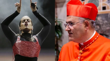 Rosalía y el Cardenal Tolentino de Mendonça.