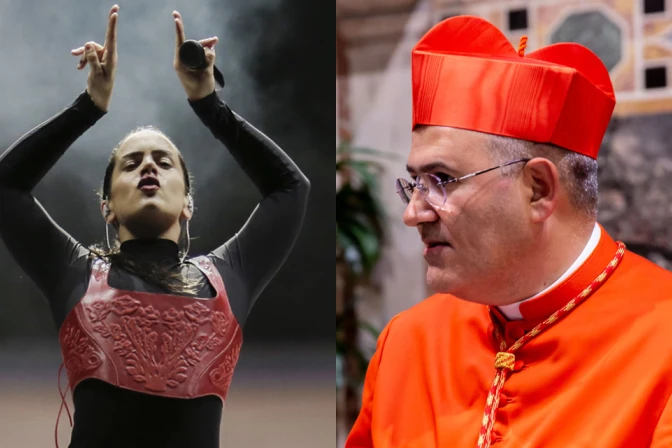 Rosalía y el Cardenal Tolentino de Mendonça.