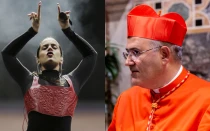 Rosalía y el Cardenal Tolentino de Mendonça.