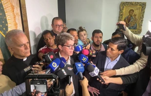 Rueda de prensa en el Arzobispado de Caracas este miércoles 22 de octubre. Crédito: Andrés Henríquez / EWTN News.