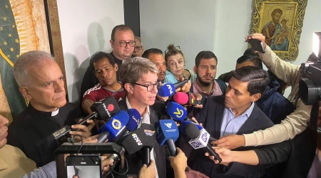 Rueda de prensa en el Arzobispado de Caracas este miércoles 22 de octubre.