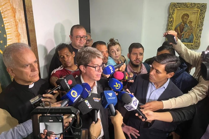 Rueda de prensa en el Arzobispado de Caracas este miércoles 22 de octubre.