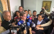 Rueda de prensa en el Arzobispado de Caracas este miércoles 22 de octubre.