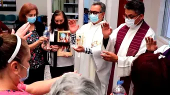 Sacerdotes de la Arquidiócesis de Bogotá durante la experiencia misionera de la Cuaresma 2024.