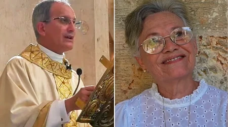 El sacerdote Yosvany Carvajal y su madre, Grisel-Sureda.