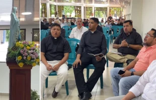Sacerdote de Nicaragua le cantan a la Purísima. Crédito: Arquidiócesis de Managua.