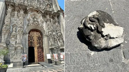La fachada del Sagrario Metropolitano de la Catedral de México sufrió daños este 2 de septiembre.