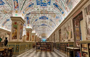 Sala Sixtina de la Biblioteca Apostólica Vaticana. Crédito: Courtney Mares/CNA