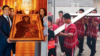 La imagen de la Salus Populi Romani y la Cruz de la JMJ durante la peregrinación por países de Asia.