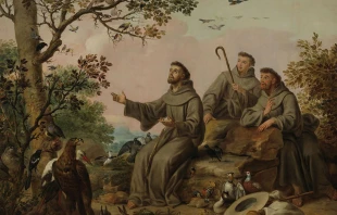 San Francisco de Asís predicandi a las aves, de Antonio Carnicero (1788-1789). Crédito: Dominio público.