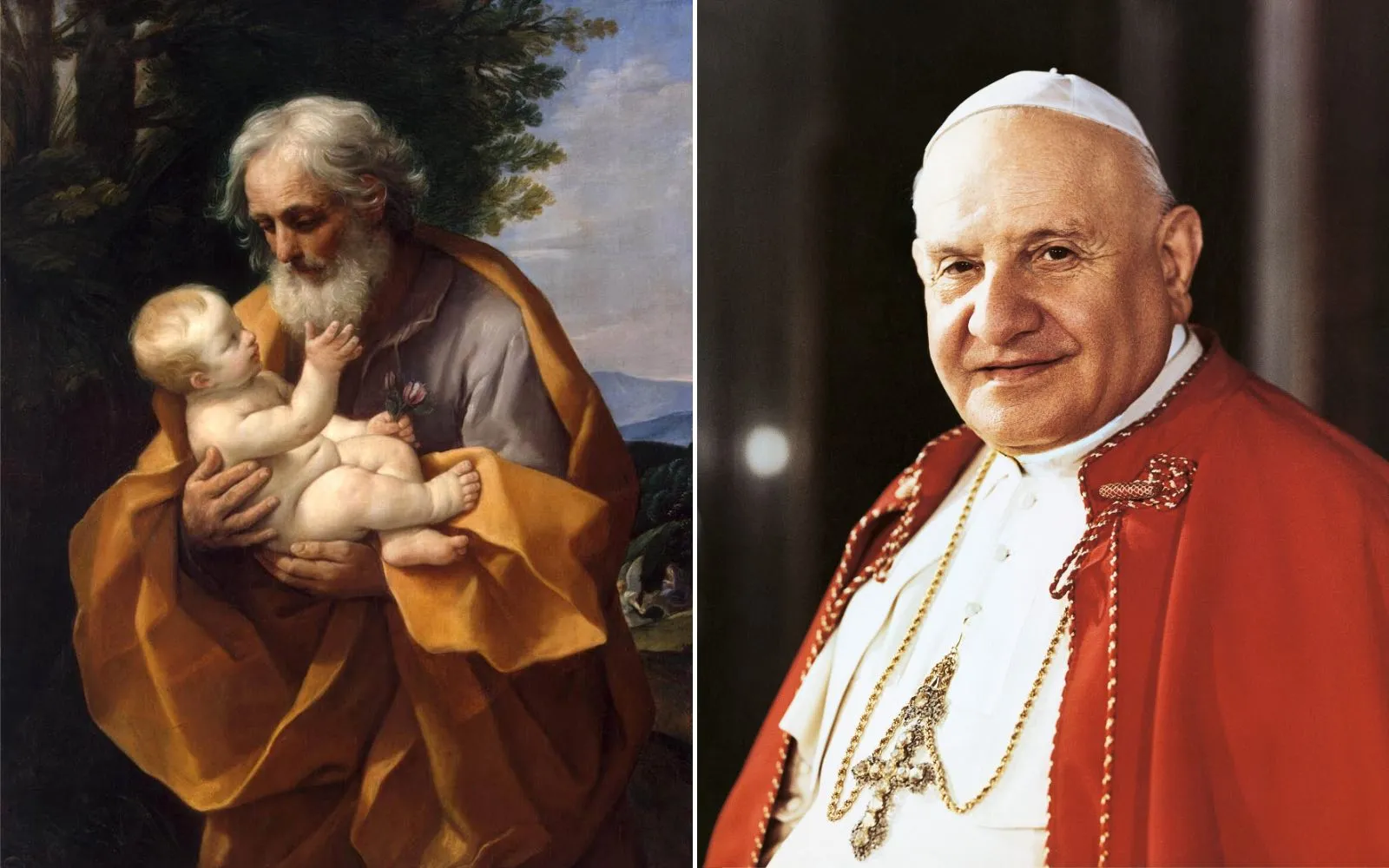 San José sosteniendo al Niño Jesús, en pintura de Guido Reni; y San Juan XXIII.?w=200&h=150