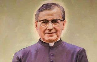 Un fresco en la iglesia de San Nicolás en Valencia (España) representa a San Josemaría Escrivá, fundador del Opus Dei. Crédito: jorisvo / Shutterstock.