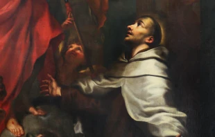 San Juan de la Cruz contemplando a Cristo crucificado (imagen recortada) Crédito: Sailko - Wikimedia Commons (CC BY 4.0 DEED)