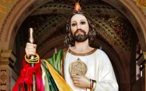 Una imagen de San Judas Tadeo. En Villavicencio (Colombia), delincuentes robaron una iglesia dedicada a él y amordazaron al sacerdotes y a fieles.