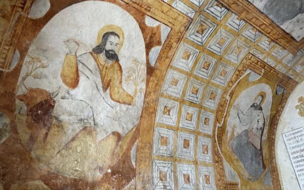 Pinturas de la Iglesia de San Julián de Ortiguero (Cabrales, España). Crédito: Nicolás de Cárdenas / ACI Prensa