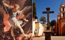 San Miguel Arcángel en pintura de Guido Reni / Santuario de San Miguel Arcángel en Natívitas, Tlaxcala.