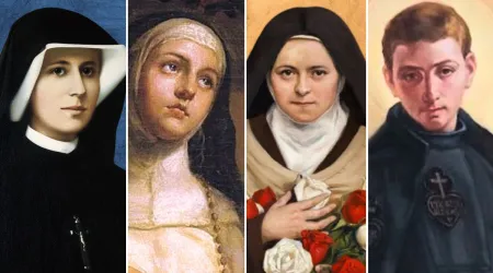 Santa Faustina Kowalska, Santa Rosa de Lima, Santa Teresita de Lisieux y San Gabriel de la Dolorosa.