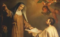 Santa Jacinta Marescotti dando indicaciones a uno de sus seguidores