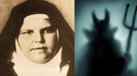 Santa María de Jesús Crucificado contra el demonio