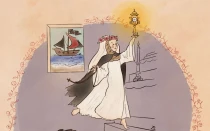 Santa Rosa de Lima con el Santo Rosario y el Santísimo Sacramento