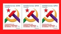 Sello emitido por Correos en España reivindicando al Partido Comunista. Crédito: Correos y Teléfgrafos
