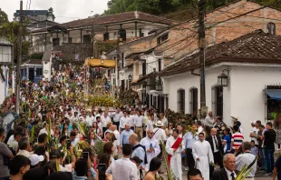 Procesión que tuvo lugar en Popayán, Colombia ,en el Domingo de Ramos del 2 de abril de 2023. Crédito: Ameer Mussard-Afcari - Shutterstock