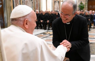 El Papa Francisco recibe a seminaristas de Calabria. Cru00e9dito: Vatican Media 