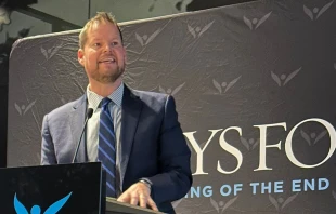 Shawn Carney, cofundador de 40 Días por la Vida, durante la convención celebrada en Barcelona en 2025. Crédito: 40 Días por la Vida España.