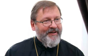 Su Beatitud Sviatoslav Shevchuk durante la reunión con ACN en Ucrania. Crédito: ACN