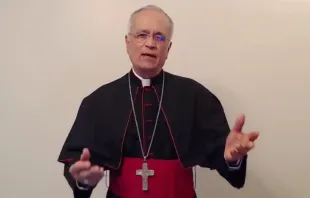 Mons. Silvio José Báez en video mensaje difundido el 30 de diciembre de 2023. Crédito: Captura de video / Canal de YouTube de Mons. Silvio José Báez.