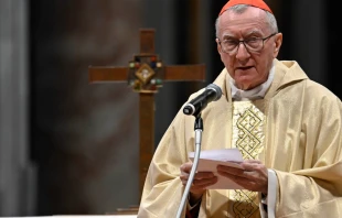 El Cardenal Parolin, en la Misa que presidió en la Basílica de San Pedro en memoria de San Juan Pablo II Crédito: Vatican Media