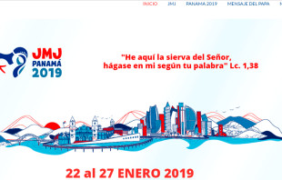 Captura de pantalla del sitio web de la JMJ Panamu00e1 2019 