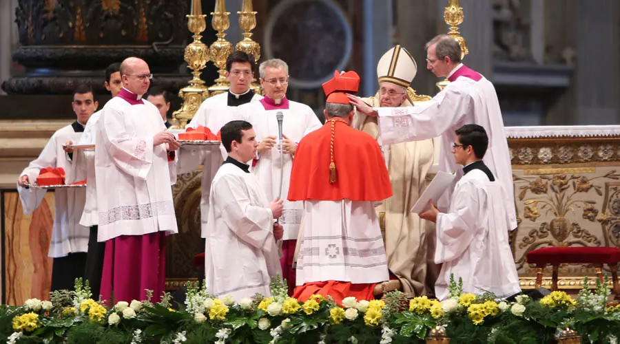 Papa Francisco crea cardenales hoy en la Basílica de San Pedro. Foto: Daniel Ibáñez / ACI Prensa.