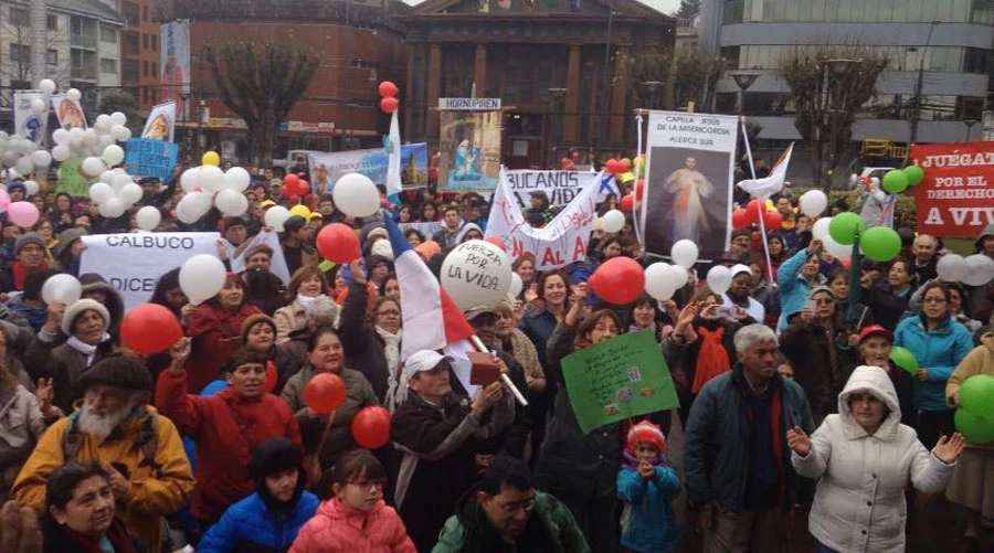 Marcha por la Vida en PuertoMontt / Foto del Movimiento Unidos por la Vida y la Familia