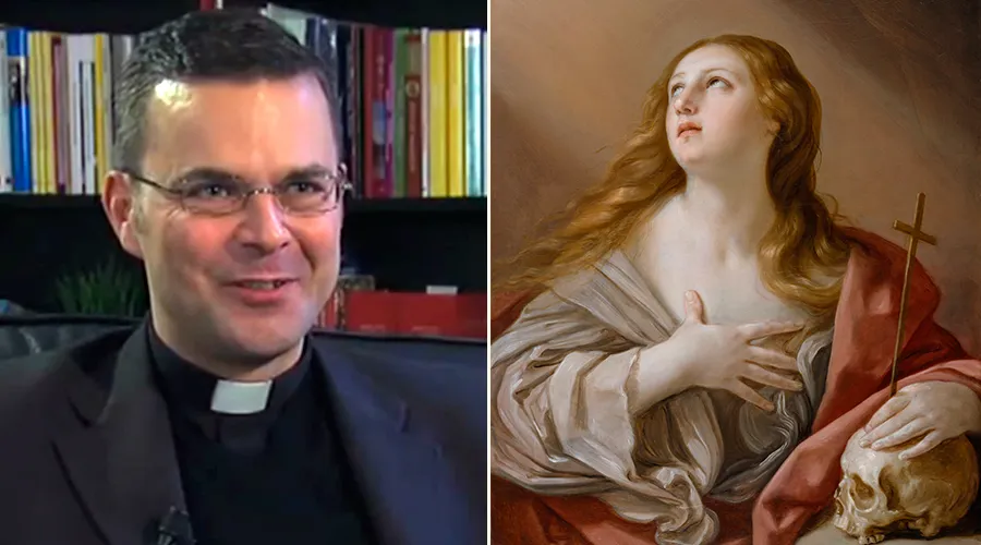 Mons. Florian Kolfhaus y María Magdalena / EWTN katholisches TV(Captura de Youtube) y Pintura de Guido Reni
