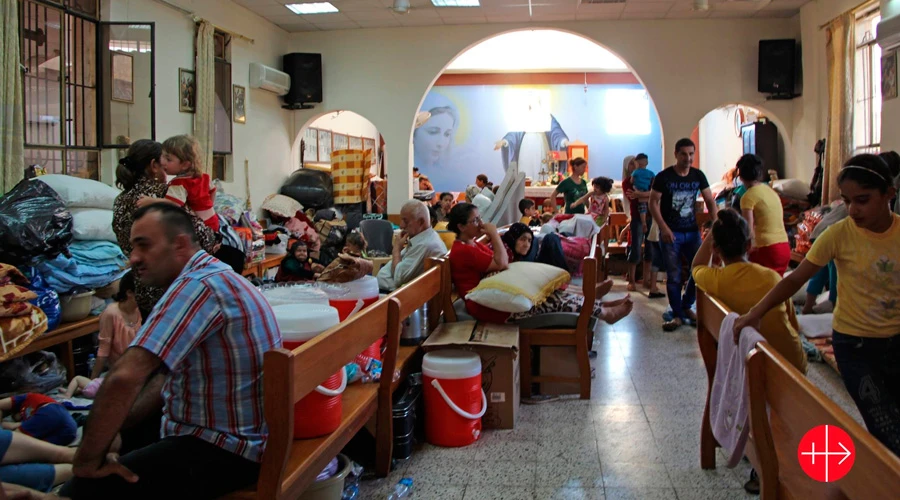 Refugiados en Santuario Mrtshmony en Ankawa, Erbil en Irak. Foto: Ayuda a la Iglesia Necesitada