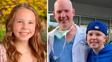 Sophia Forchas y el neurocirujano Walt Galicich.