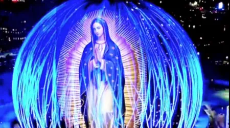 Imagen de la Virgen de Guadalupe proyectada en The Sphere (La Esfera) en Las Vegas