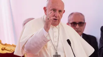 El Papa Francisco participando en un encuentro sobre teología en Nápoles, el 21 de junio de 2019.