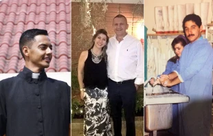 Ángel Gabriel Castro / Diana Osuna con su esposo / P. Roberto Van Troi Ramírez Garza Crédito: Seminario Mayor Nuestra Señora de Suyapa / Diana Osuna / P. Roberto Van Troi Ramírez Garza