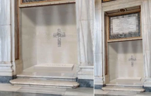 La tumba del Papa Francisco en Santa Maria la Mayor Crédito: Vatican Media