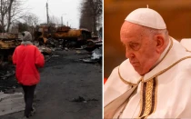 Calle de Bucha (Ucrania) tras los enfrentamientos entre los ejércitos ruso y ucraniano.