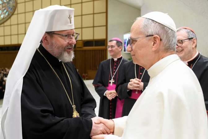 Mons. Sviatoslav Shevchuk con el Papa León XIV