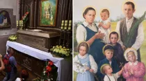Nuevo altar con los restos de la familia Ulma, ubicado en la Iglesia de Santa Dorotea, en Markowa, Polonia.